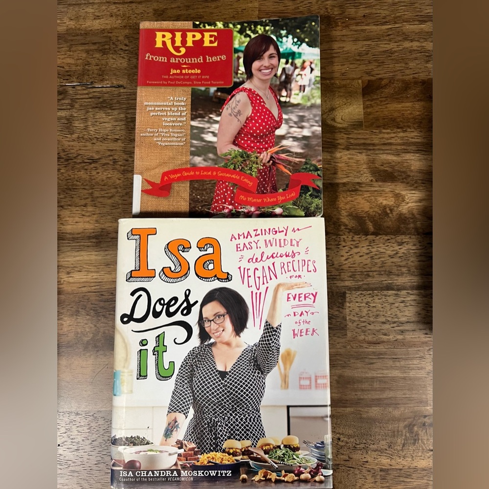 Vegan Cookbooks Isa Does it Ripe from‎ Around Here lot of 2 local food healthy